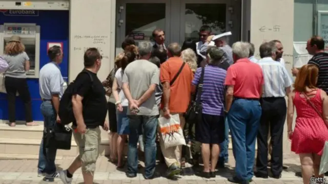 目前希腊银行仍保持关闭并限制提款