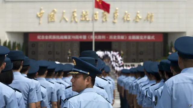 北京的中國人民抗日戰爭紀念館舉行抗戰勝利紀念展覽。