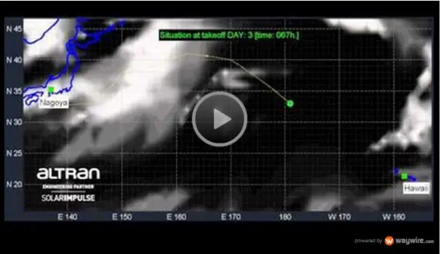 陽光動力 2 號(Solar Impulse 2)的漫長航線——日本到夏威夷