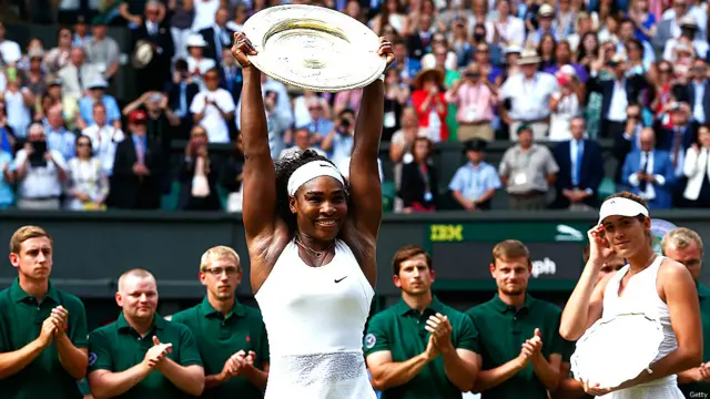 33 سالہ امریکی کھلاڑی سرینا نے چھ چار، چھ چار سے لگا تار دو سیٹ جیت کر کامیابی حاصل کی۔