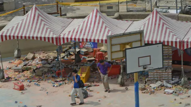 台灣八仙樂園爆炸後滿目瘡痍