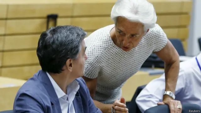 Euclid Tsakalotos y Chrsitine Lagarde