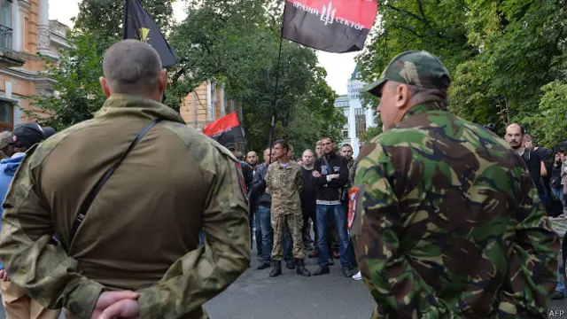 Акция протеста "Правого сектора" в Киеве