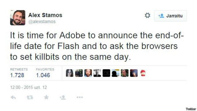 El jefe de seguridad de Facebook, Alex Stamos, dijo esto el día anterior de la decisión de Firefox.