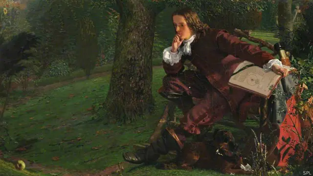 Isaac Newton pintado por Robert Hannah en la década de 1850.