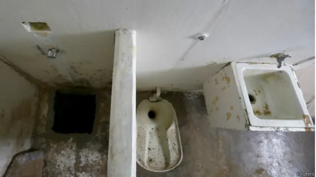 Celda de la que se fugó Guzmán en El Altiplano