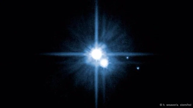 Plüton ve uyduları Charon, Nix ve Hydra (H. Weaver/A. Stern/HST)