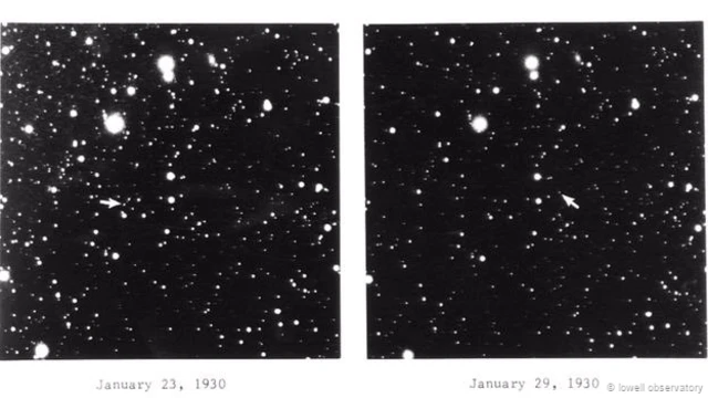 Gökbilimci Clyde Tombaugh'nun Plüto'yu keşfettiği ilk fotoğraflar (Lowell Observatory)