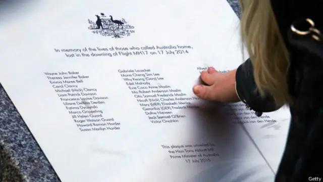 Мемориальная доска в Австралии