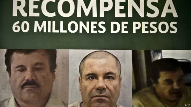 Cartel de recompensa por la captura de Joaquín "El Chapo" Guzmán
