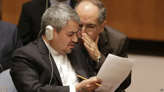 غلامعلی خوشرو، نماینده دائم ایران در سازمان ملل پس از تصویب قطعنامه، سخنرانی کرد