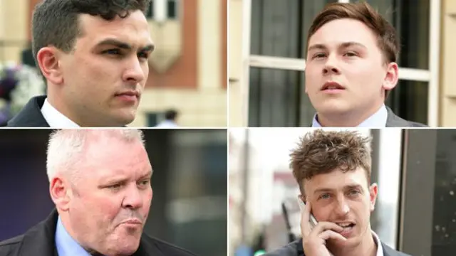 从左上起顺时针分别为约书亚·帕森斯，威廉·辛普森，约旦·蒙德，理查德·巴尔克利（Richard Barklie）