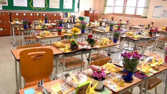 安山檀園高中罹難班級的教室(BBC中文網圖片)
