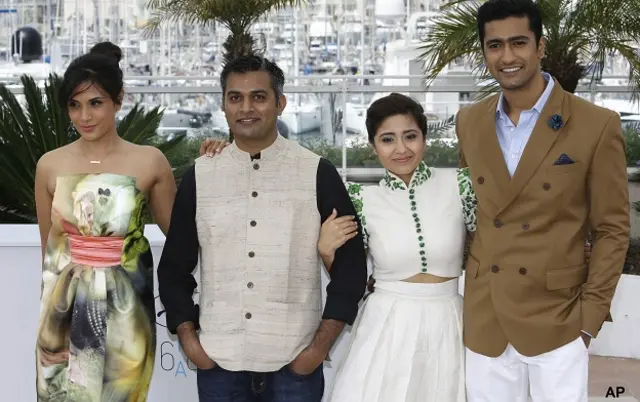 कान महोत्सव में 'मसान' के कलाकार और निर्देशक. 