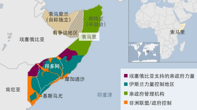 索马里占领区域地图