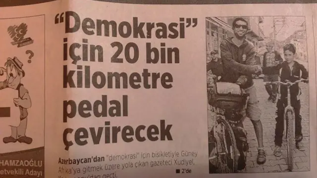 Bir neçə qəzetdə "Azərbaycanda demokratiya naminə" velosiped səyahətindən yazılar dərc olunub.