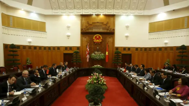 Cảnh hội đàm giữa Thủ tướng hai nước.