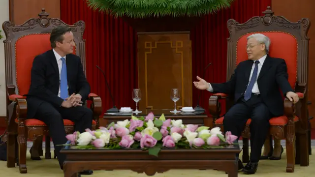 Ông David Cameron đã gặp Tổng bí thư Nguyễn Phú Trọng.


