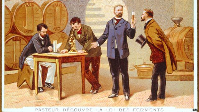 Louis Pasteur investigando la fermentación