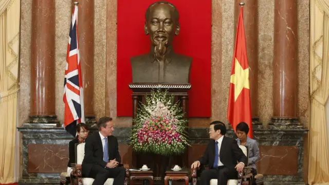 Thủ tướng Anh hội kiến Chủ tịch nước Trương Tấn Sang.