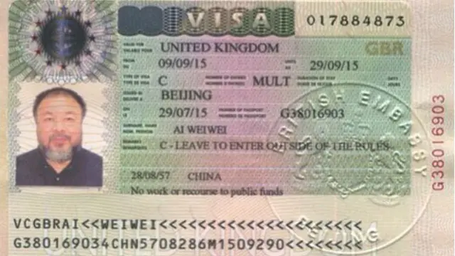 英国政府只给予艾未未20天的商务签证