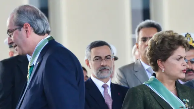 Presidenta brasileña Dilma Rousseff y diputado Eduardo Cunha.