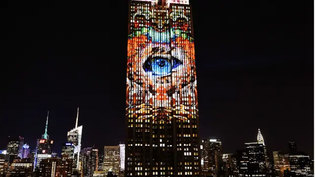 نیویارک کی ایمپائر سٹیٹ بلڈنگ پر تصویری نمائش