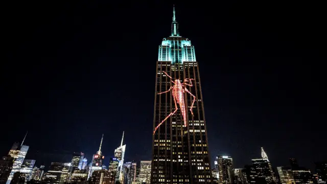 نیویارک کی ایمپائر سٹیٹ بلڈنگ پر تصویری نمائش