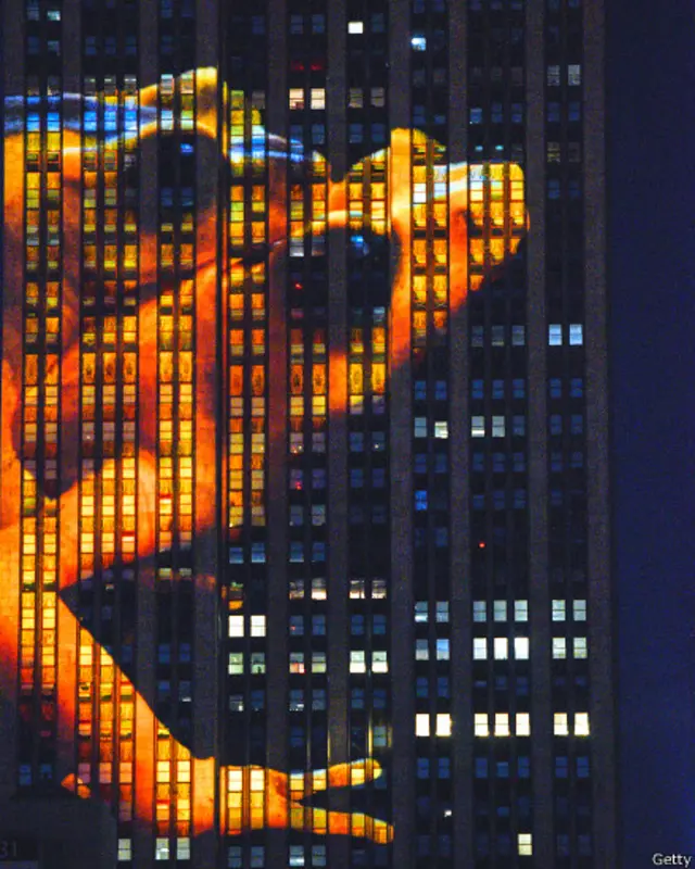 نیویارک کی ایمپائر سٹیٹ بلڈنگ پر تصویری نمائش