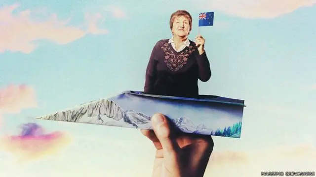 En cada imagen, cada una de las ancianas plasmó alguno de los sueños que alguna tuvieron.