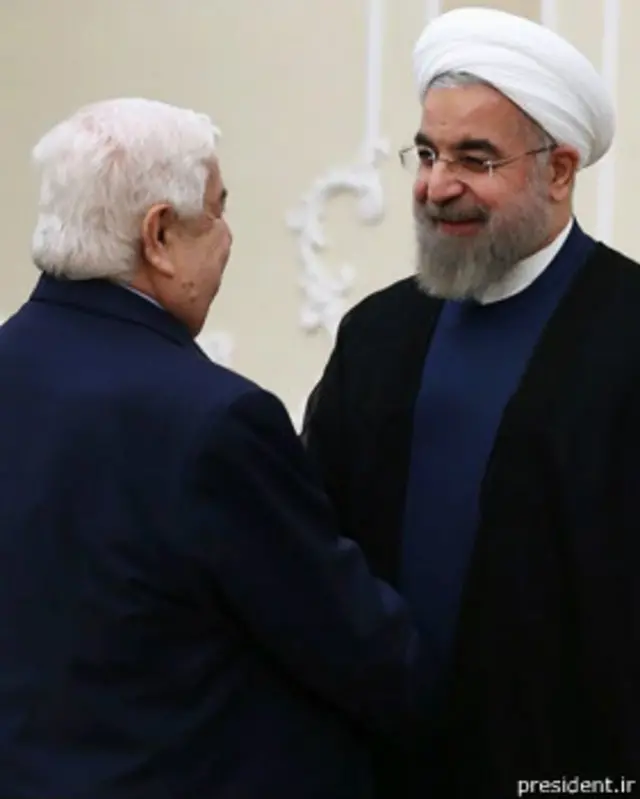 حسن روحانی در دیدار با ولید معلم، بر حمایت کشورش از مردم و دولت سوریه تاکید کرد