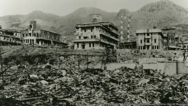 原爆后的长崎市区。