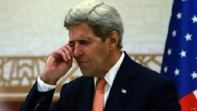 كيري بدأ جولة مؤخرا في المنطقة في محاولة لتسويق الاتفاق النووي مع إيران