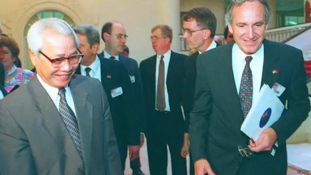Thủ tướng Võ Văn Kiệt đón Thượng nghị sỹ Mỹ Tom Harkin thăm Hà Nội 3/07/1995