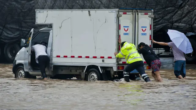 صوبہ فوجیان کے بڑے شہر فوژو میں تیز ہواؤں اور سیلاب سے دس ہزار درخت جڑ سے اکھڑ گئے ہیں۔