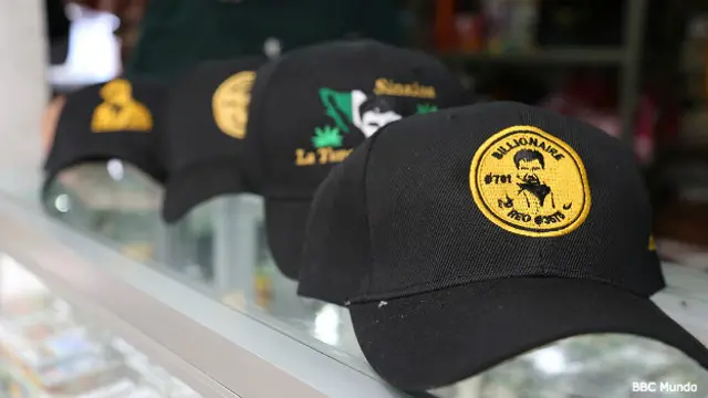 Gorras del Chapo Guzmán a la venta en Culiacán, Sinaloa