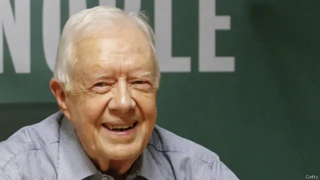 美国前总统吉米·卡特七月出席他的新书宣传会。