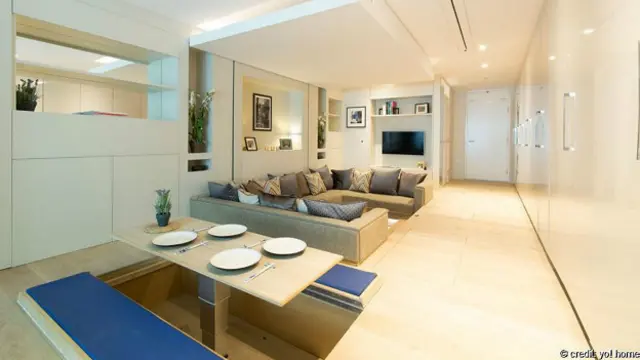 Квартира-студія Yo! Home може перетворюватися на чотири різні кімнати 