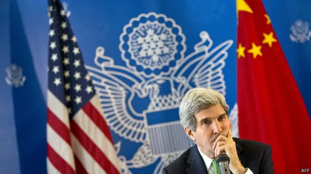 美国国务卿克里出席了中美人权对话并发表讲话（资料照片）