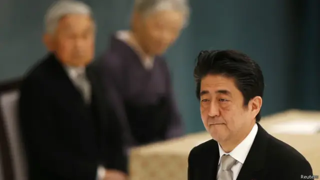 Shinzo Abe menyatakan penyesalan terhadap penderitaan dan pengorbanan banyak orang yang diakibatkan oleh tindakan Jepang selama Perang Dunia II.