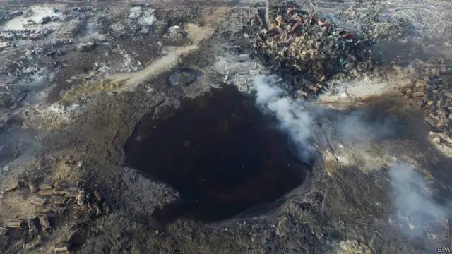 Воронка на месте взрыва