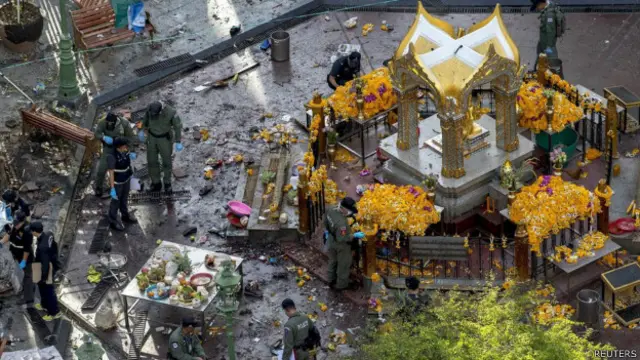 Quang cảnh đền Erawan sau vụ nổ