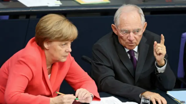 Канцлер Германии Ангела Меркель и министр финансов Вольфганг Шойбле