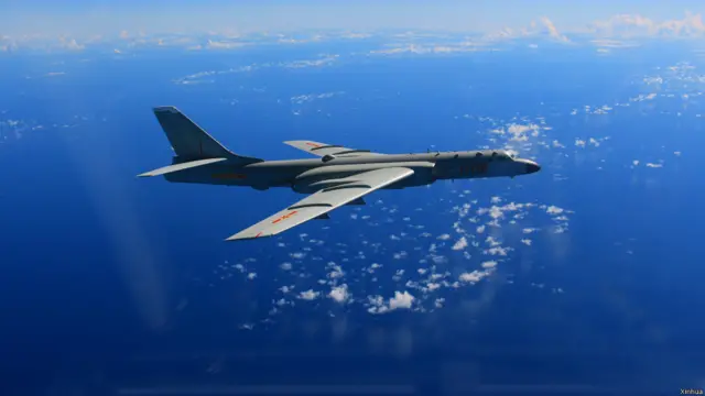 中國空軍轟-6K轟炸機曾在2015年四次赴西太平洋遠海訓練（資料照片）