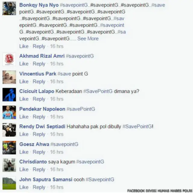 Apa yang diminta oleh netizen di Facebook Divisi Humas Mabes Polri? #SavePointG!