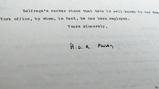 Подпись Кима Филби