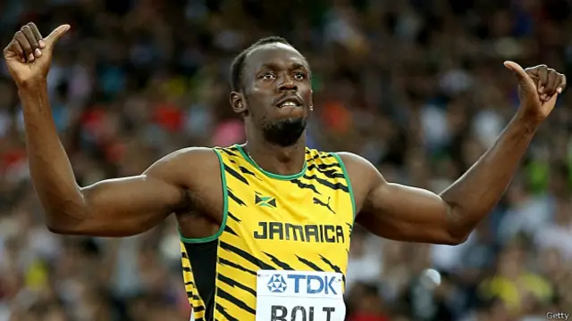ایتھلیٹکس کے عالمی مقابلوں میں بولٹ کا مجموعی طور پر نواں طلائی تمغہ ہے
