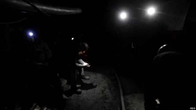 Protesta en la mina Santa Ana