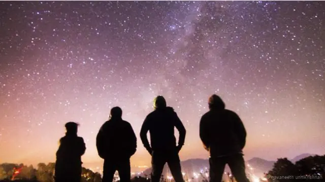 Selfie di bawah bintang-bintang di Narkanda, India.