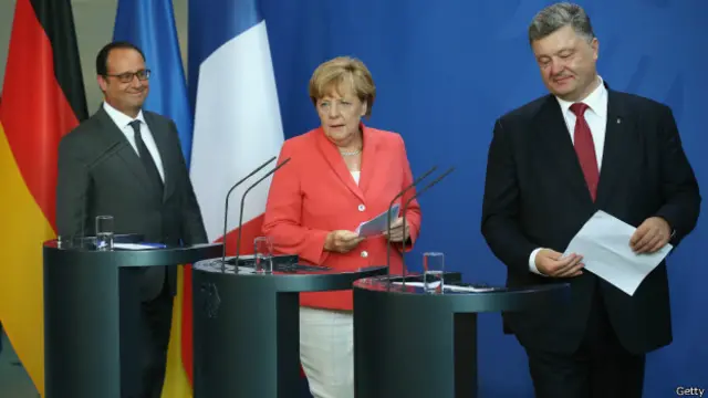 Олланд, Меркель, Порошенко